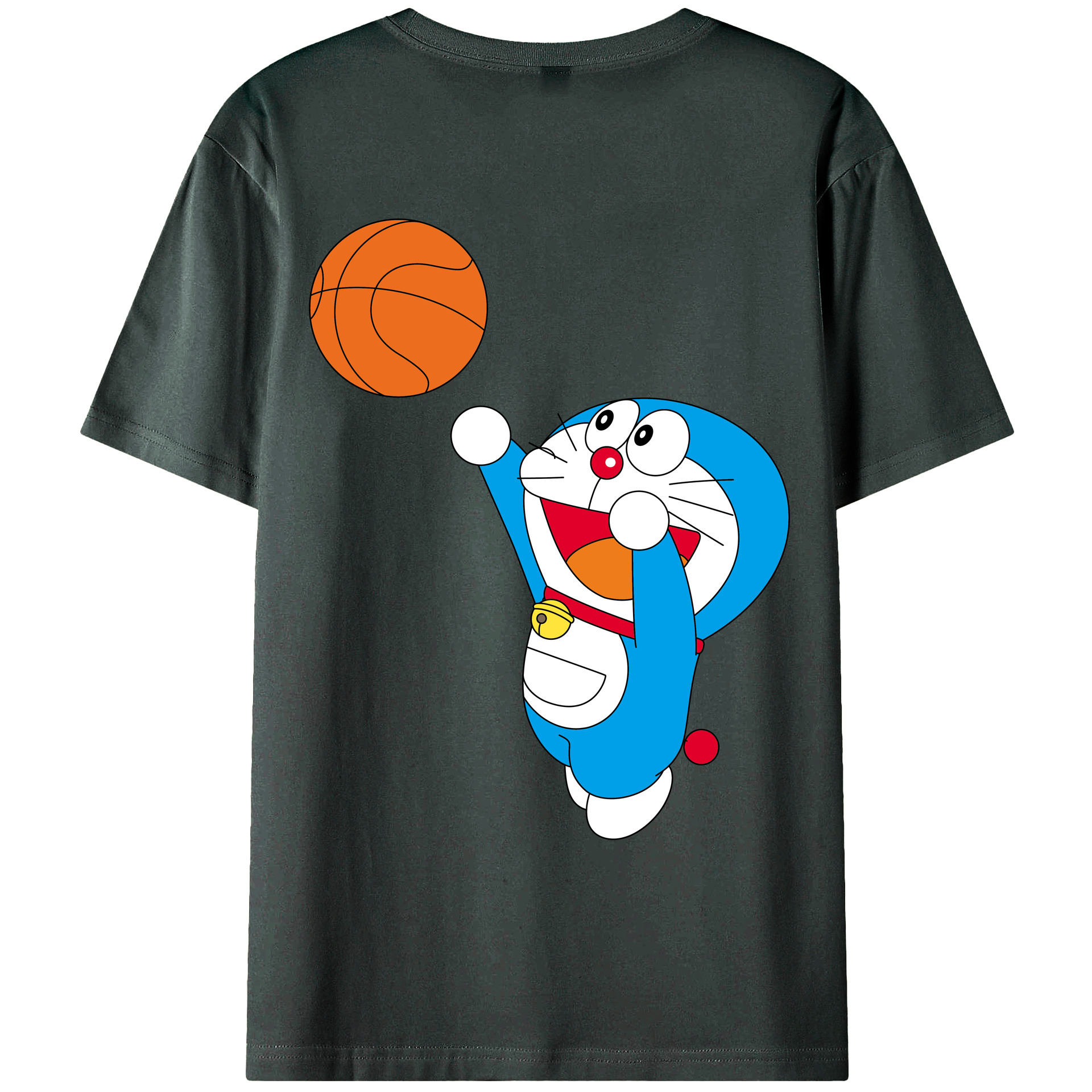 （画像用） ドラえもん Doraemon 綿100％ メンズ半袖Tシャツ（バックプリント） 通気性